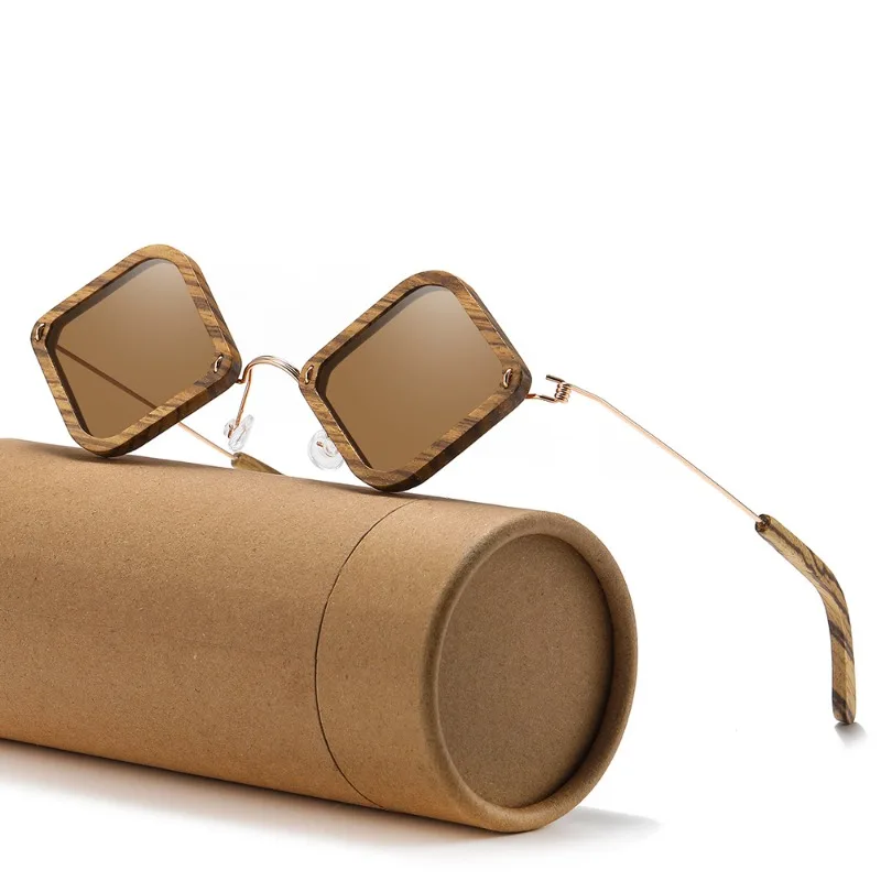

New Wooden Glasses, Zebra Wood Frame Mixed with Metal Polarized Sunglasses, Personalized Sunglasses