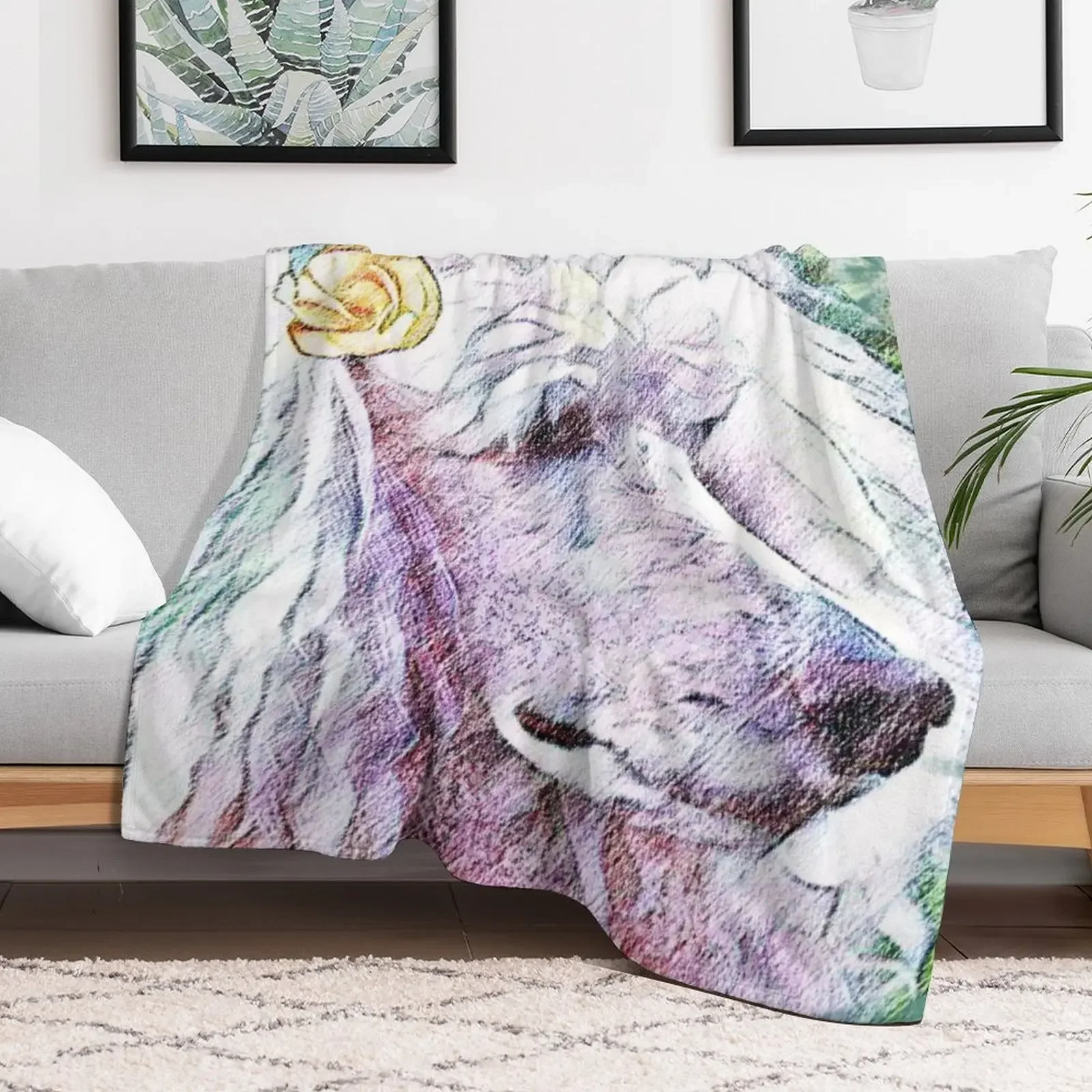 New Poodle with gardenia Throw Blanket All Season Soft Lightweight Blanket for Home