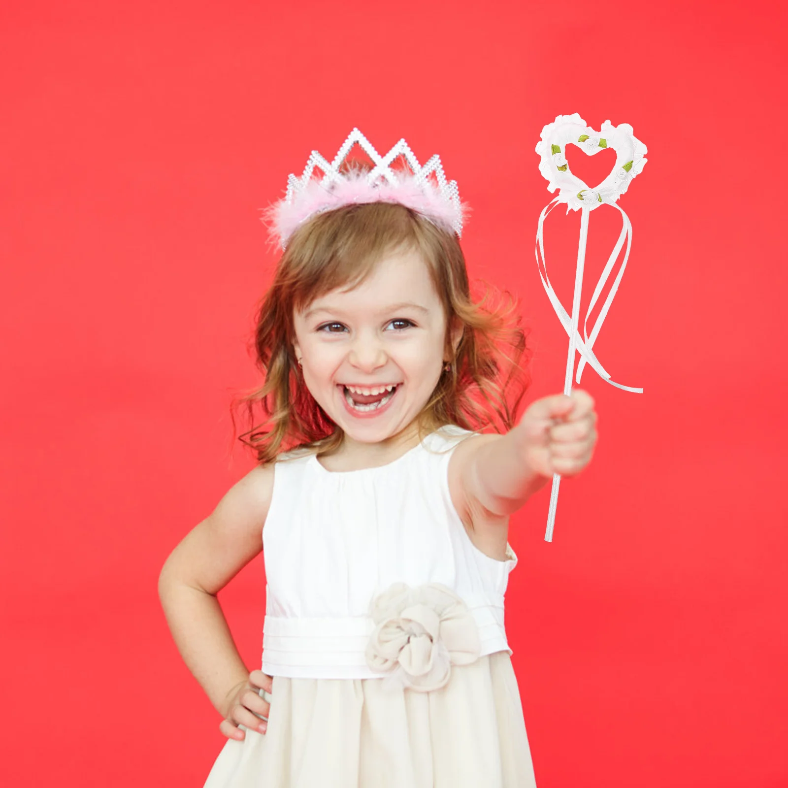 Varinha de fada de coração 4 peças para meninas, iluminada, decoração de festa infantil durável, presente de aniversário, adereço de cosplay, brincadeira de simulação