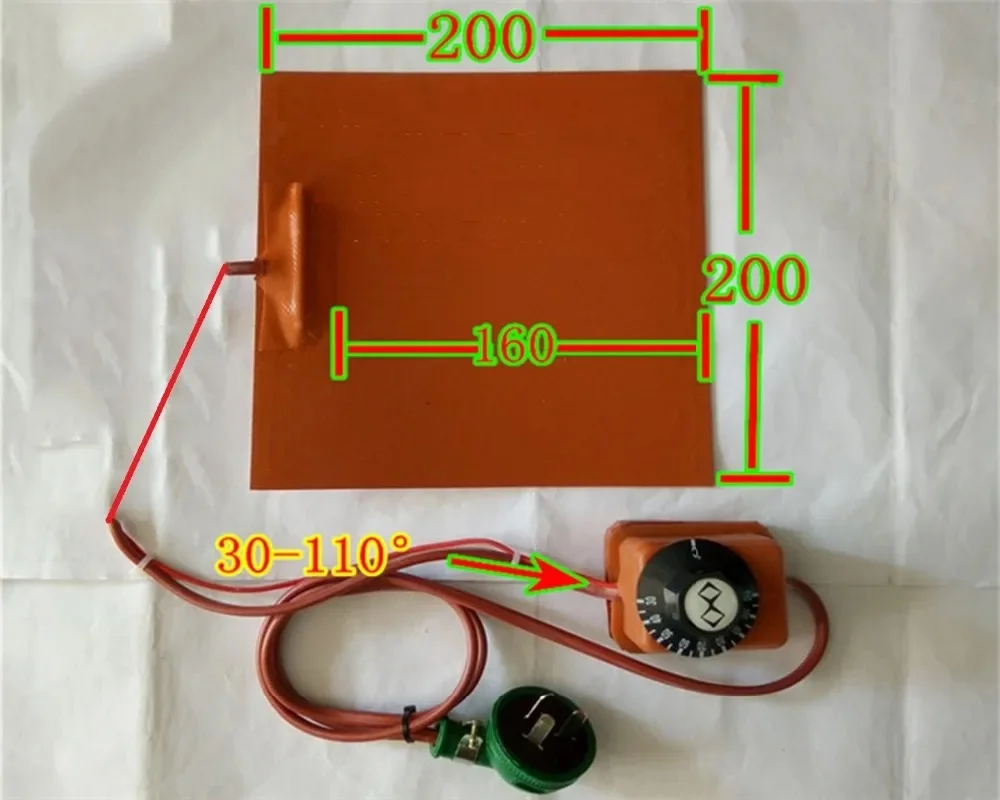 

200*200mm220V Knob temperature control FPB split screen treasure,heating plate silicone heater pad element flexible element heat