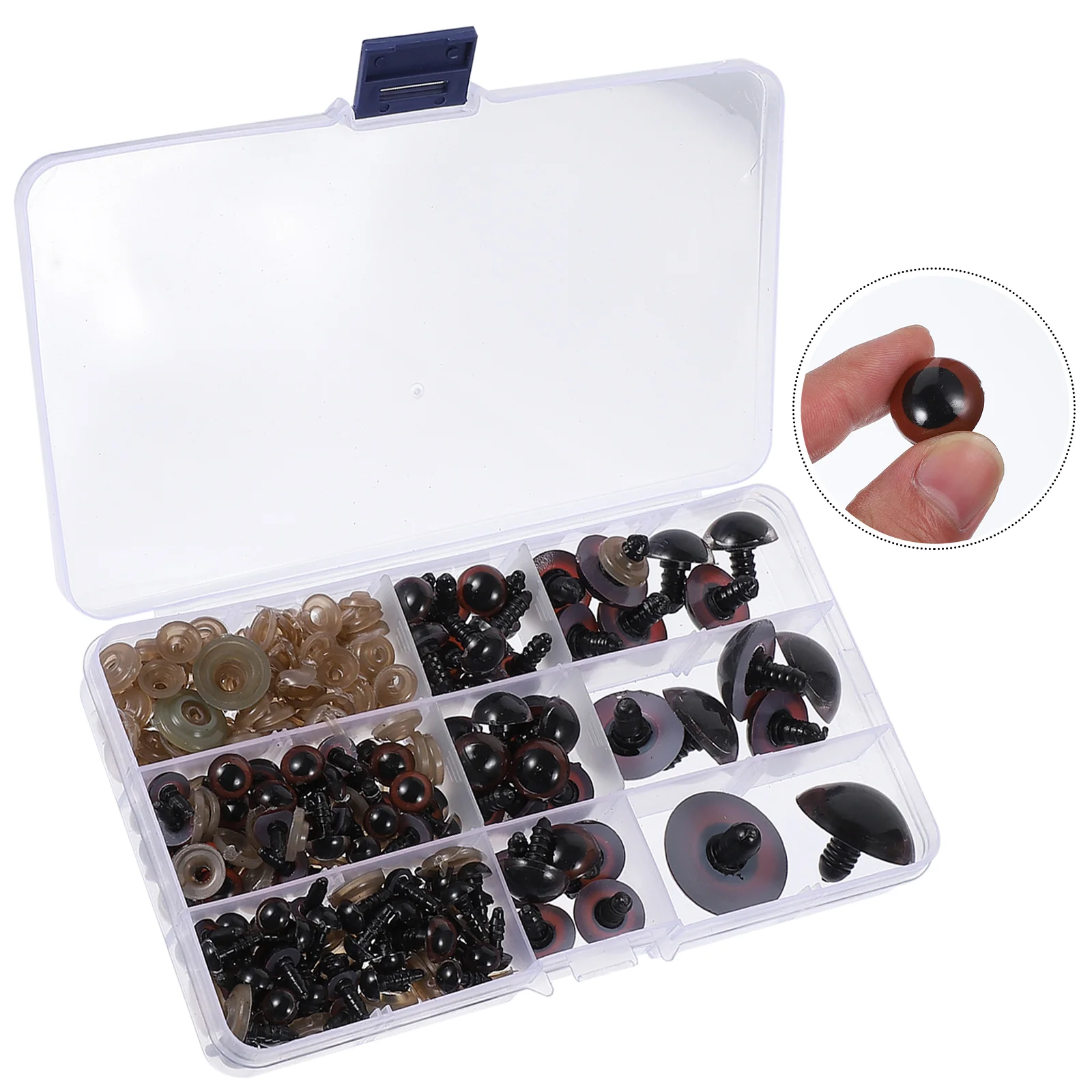 

Plush Toy Eyes Craft Puppet DIY Plastic Safety with Washers Brown Black Baby