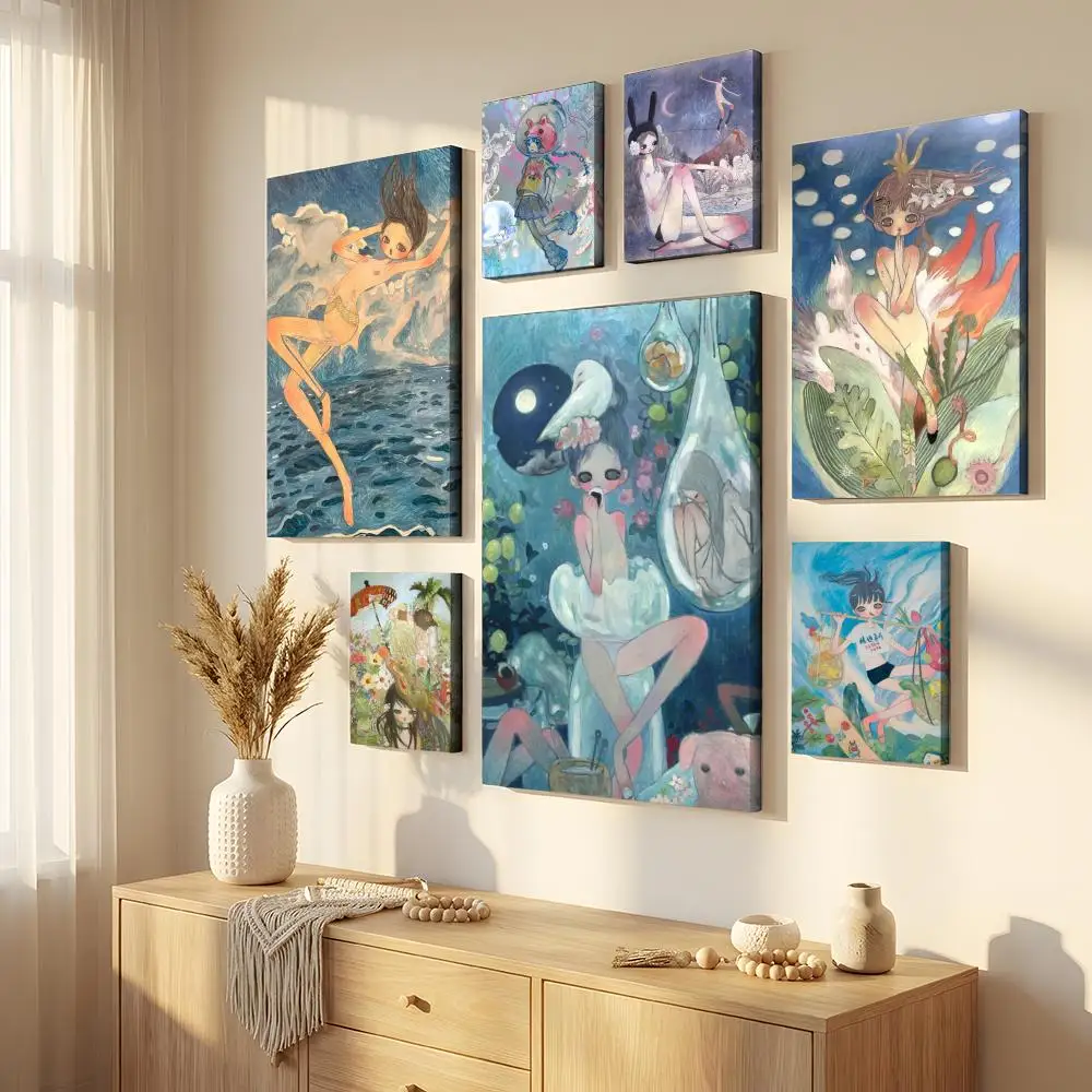 Pintura de Aya Takano, caligrafía, pintura moderna sobre lienzo, impresión HD, decoración artística de pared para el hogar respetuosa con el medio ambiente