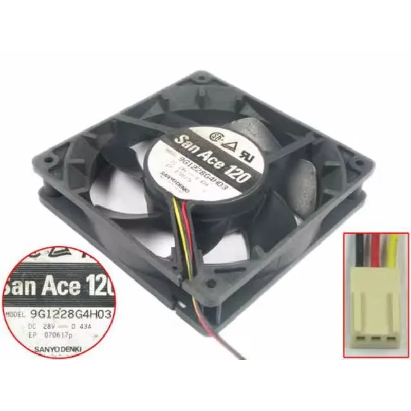 

SANYO DENKI 9G1228G4H03 DC 28V 0.43A 120x120x25mm Server Cooling Fan