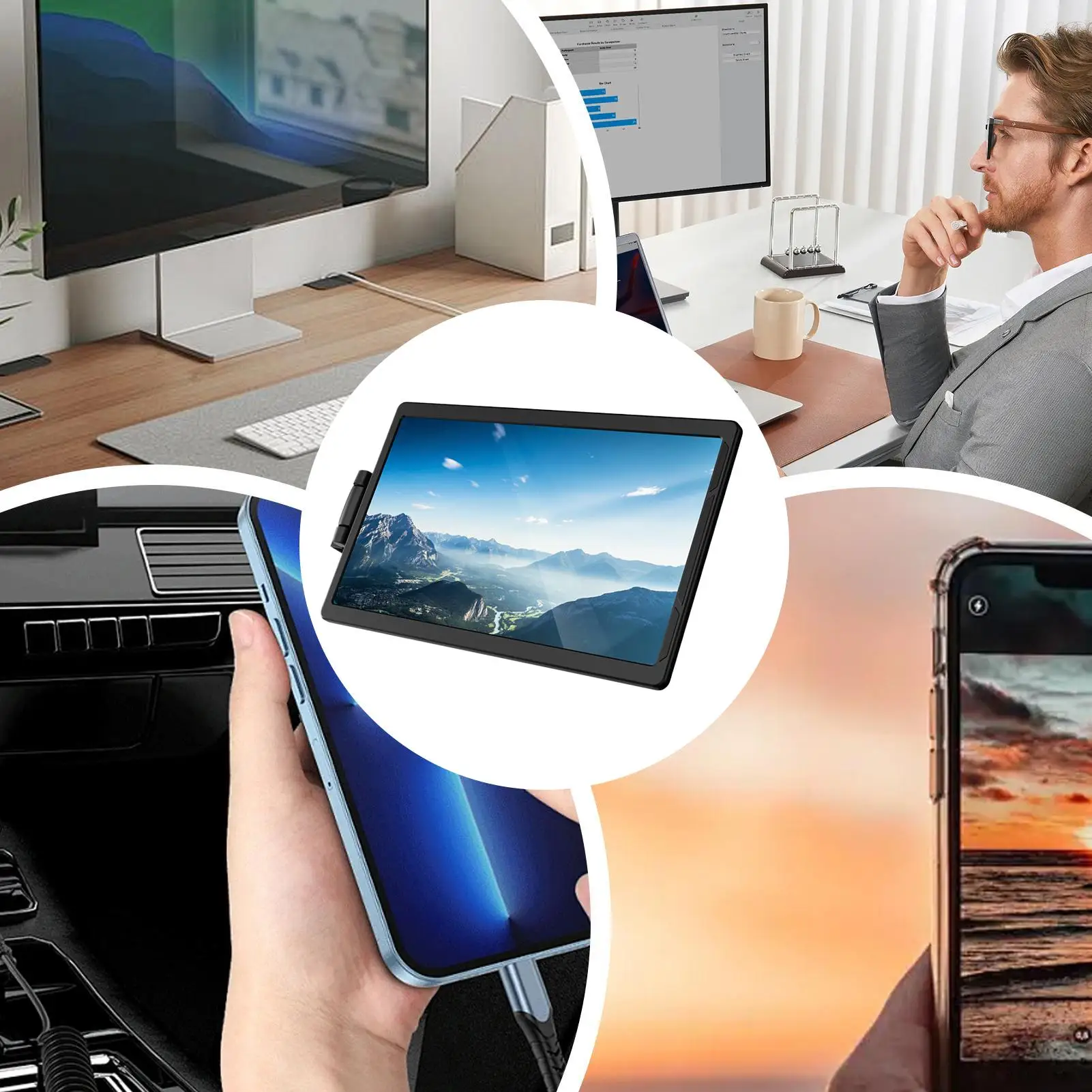 

Удлинитель экрана ноутбука, портативный ультратонкий внешний компьютер, прикрепляемый второй экран для компьютера, ноутбука, дорожный стол