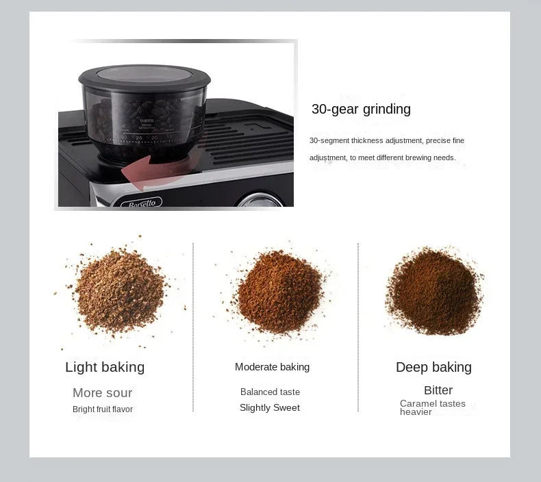 Household and Commercial Dual-boiler Coffee Machine, Semi-automatic Italian Grinder, All-in-one Machine with Bean Grinder