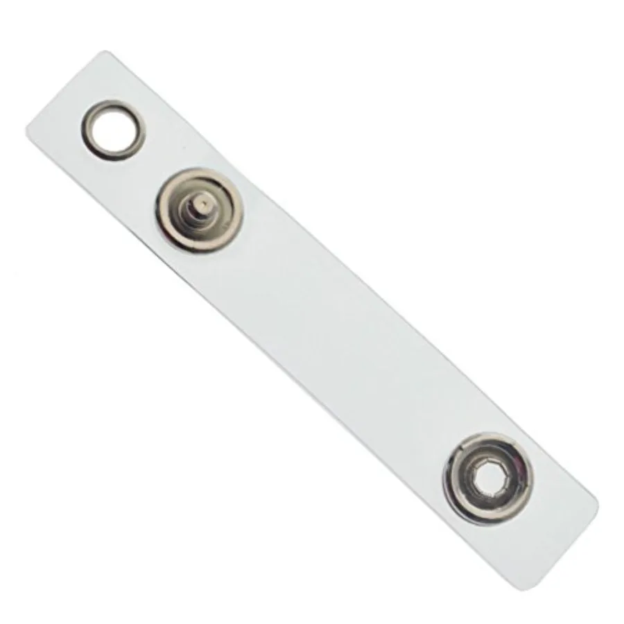 

Clear Vinyl Plastic ID Badge Holder Straps with Snap and Eyelet Hole Bulk Easily Attach to Lanyards and Key Rings - Badge Strap