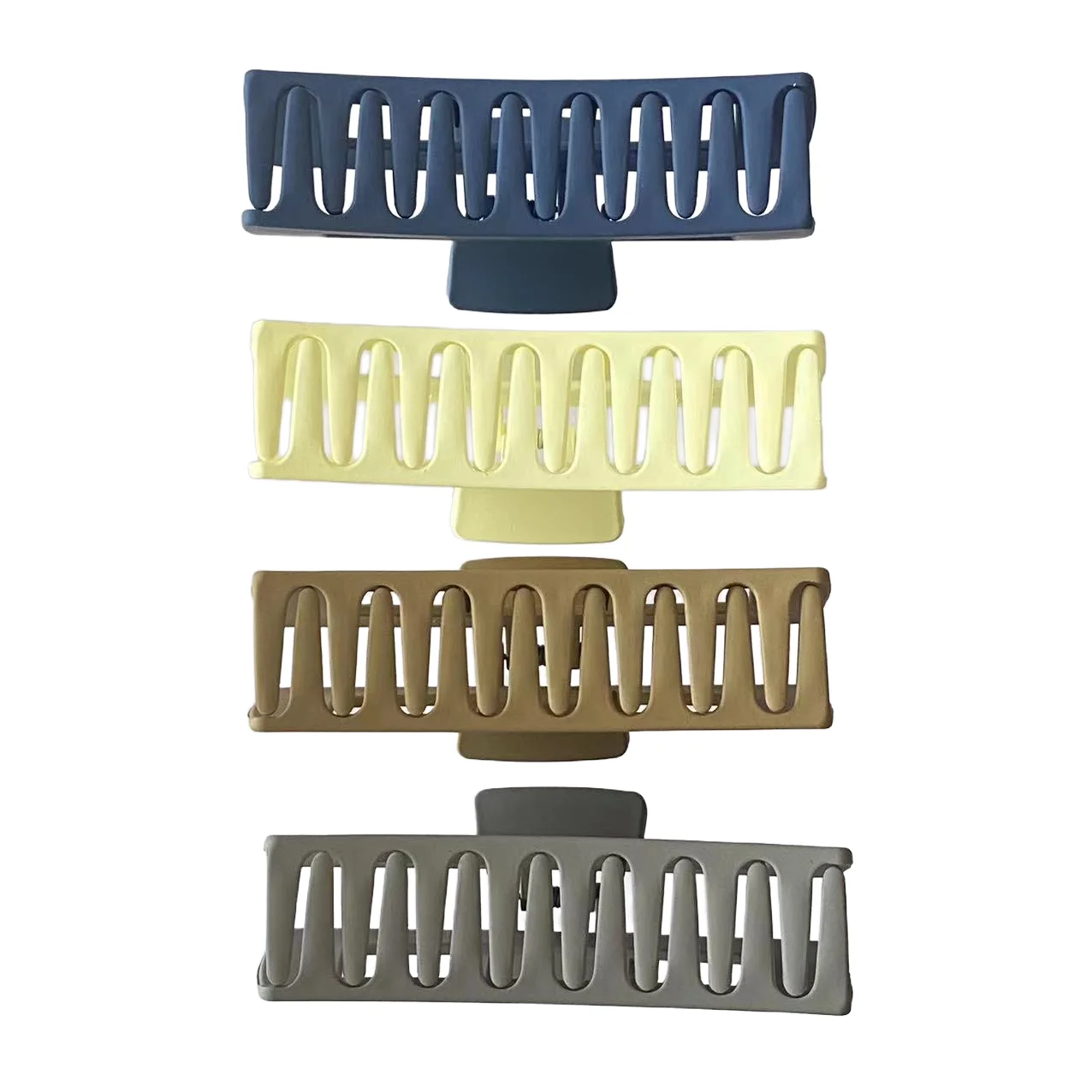 LOVELLO Plastic  Jumbo Square Hair Claw Clips for Women Accessories Solid Color Hair Dcoration Square Rectangle Hair Clips image 2
