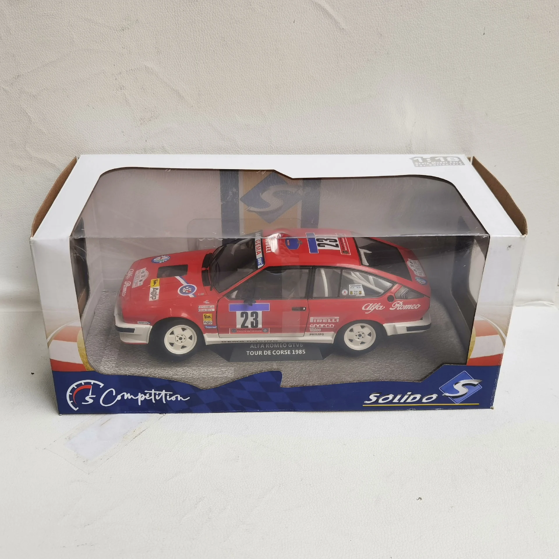 

Diecast SOLIDO 1/18 Scale ALFA ROMEO GTV6 #23 1985 Alfa Romeo Racing Alloy Car Model Collectible Toy Gift Souvenir Display