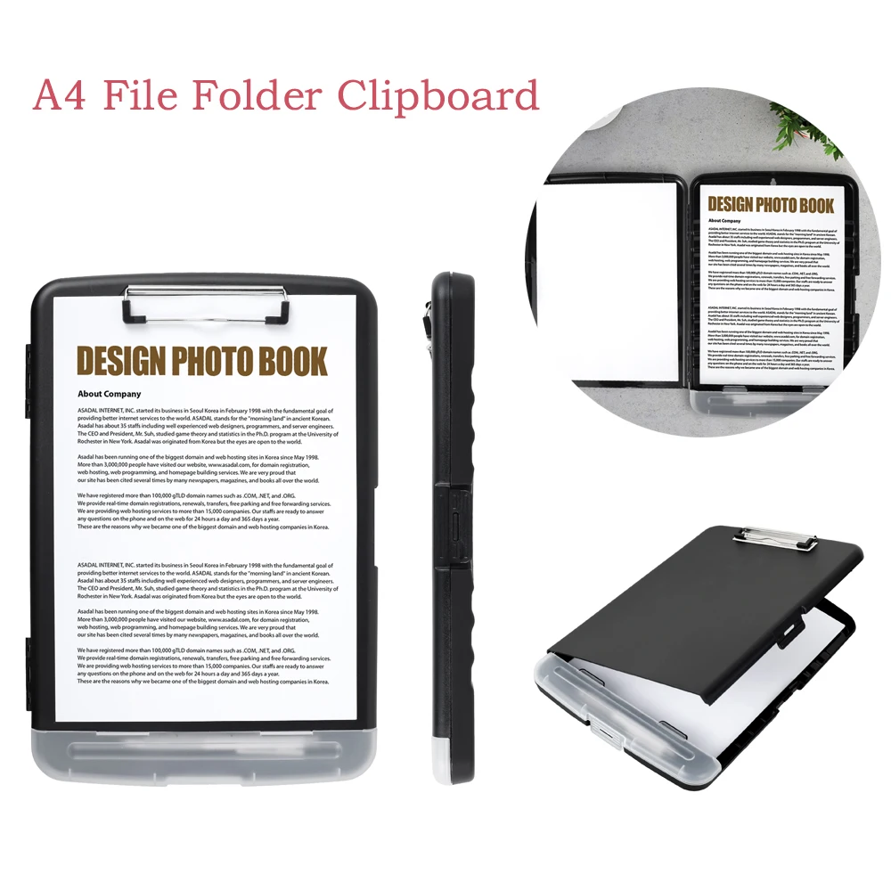 A4 File Folder Clipboard Reusable Storage Memo Clipboard with Pen Holder TestPaper Storage Organizer for SchoolOffice Stationary