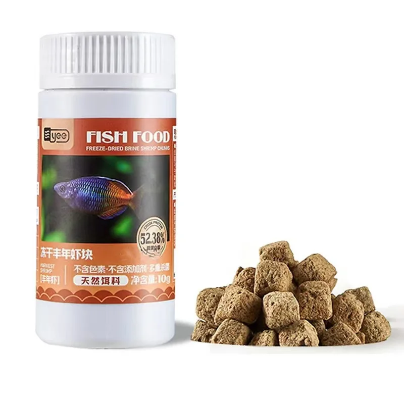 Alimento para peces de alta proteínidad, gusanos de sangre secos y congelados naturales, comida para peces, salmuera liofilizada, trozos de camarones