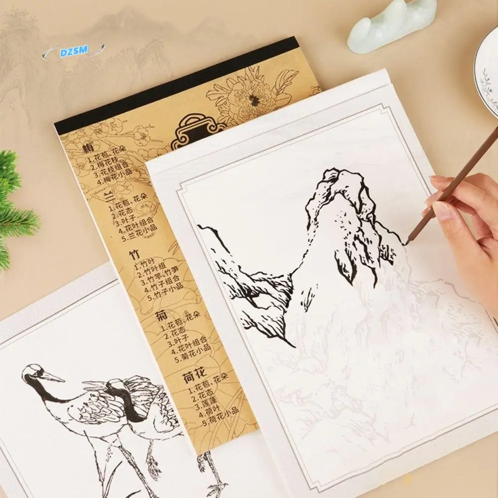 

Hand Drawn Chinese Painting Sketch Basic Tutorial Landscape Flowers Chinese Painting Copying Book Practicing Figures