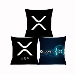XRP Ripple Cushion Cover for Sofa Pillow Case Cover Seat Car Throw Pillowcase 45X45cm For Home Decorative SJ-666