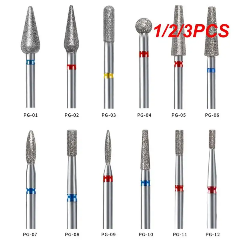 1/2/3PCS Russian Manicure Cutters Barrel Nail Drill Bits 3/32