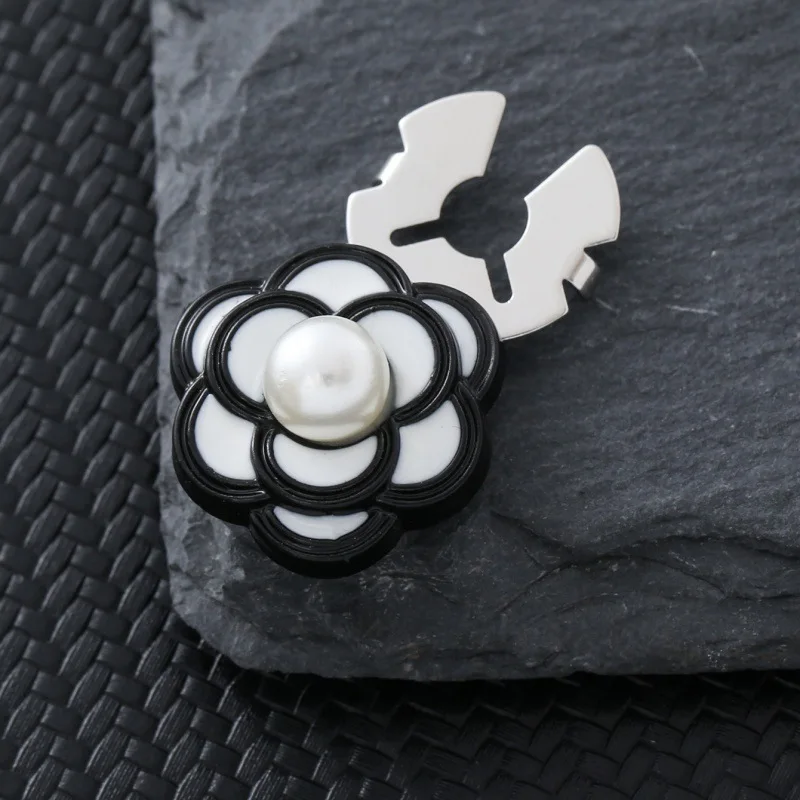 1 قطعة أزرار أكمام زهرة الكاميليا اللؤلؤ الرجعية كريستال القلب قميص للجنسين أزرار الكفة الزخرفية مجوهرات الأزياء والاكسسوارات #5