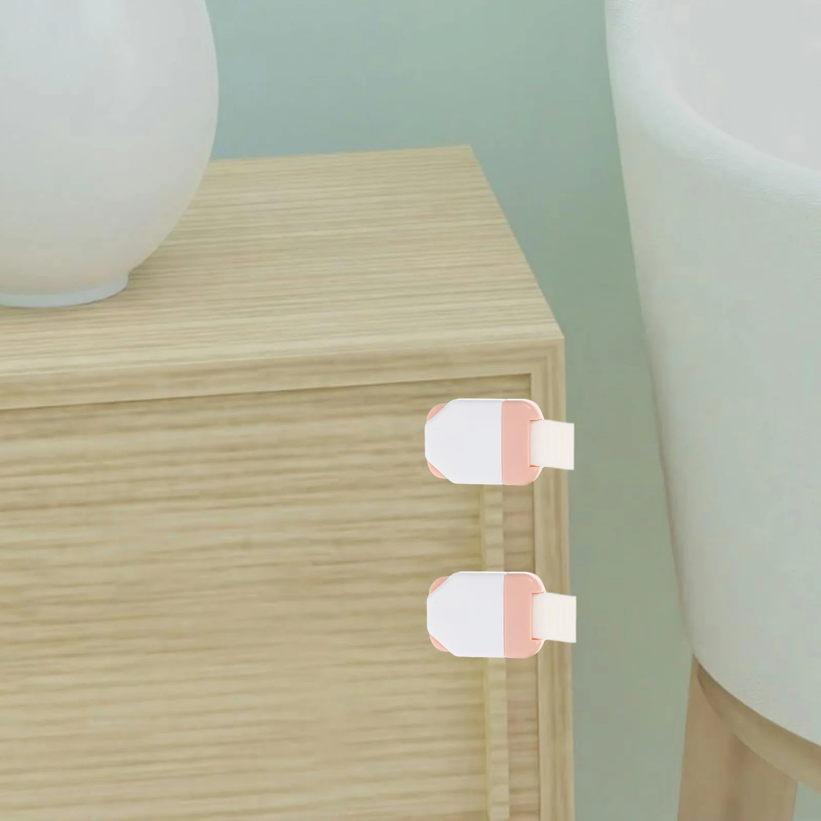 

2Pcs Anti-Pinch Safety Locks for Cabinets Baby Proofing Child Cabinet Locks Kitchen Toddler Furniture Protection
