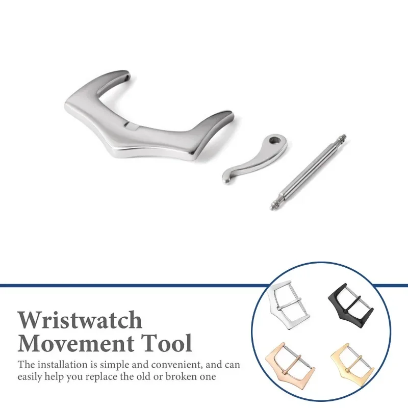 18/20/22 مللي متر الفولاذ المقاوم للصدأ حزام مشبك الفضة الذهب الأسود سوار العالمي دبوس معدني المشبك استبدال ل حزام ساعة جلدية