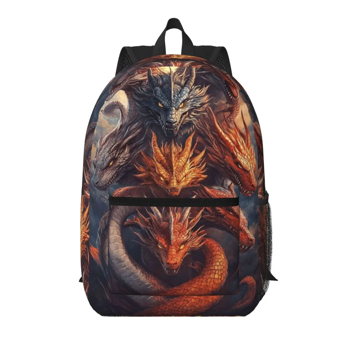 

Colorful Mythical Dragon Print Student Backpack School Bag Hiking Travel Daypack for Boys Girls Bookbag Shoulder Bags