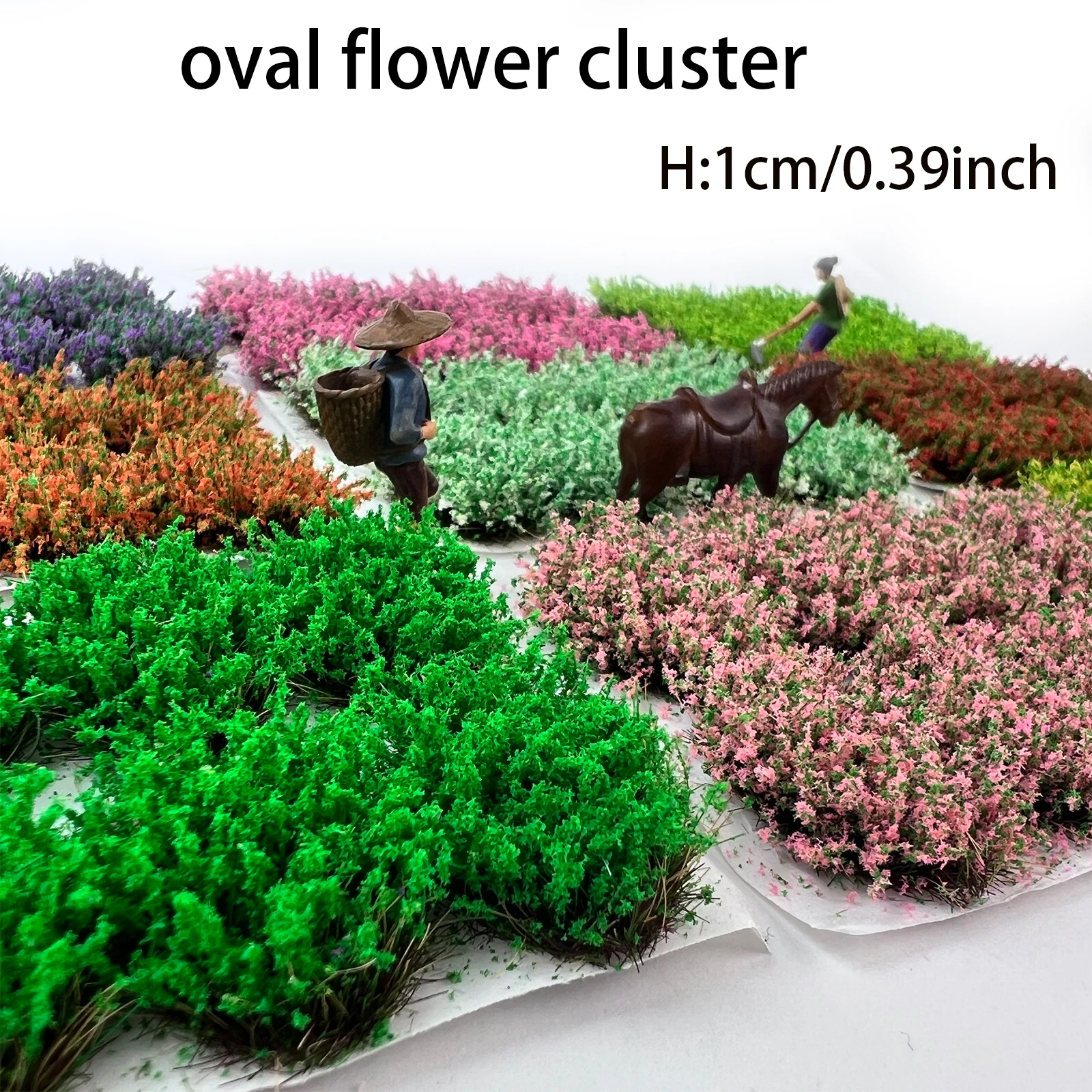 8 peças 10mm em miniatura flor cluster grama tufo para escala ho n oo diy modelo fazendo layout de trem ferroviário/paisagem de jogo de guerra militar