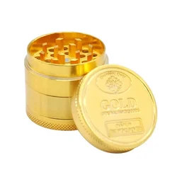 40/50mm Herbal Grinder 4 Layer Parts Zinc Alloy Tobacco Crusher Gold Grinder Crusher Hookah Pipe Smoke Accessories