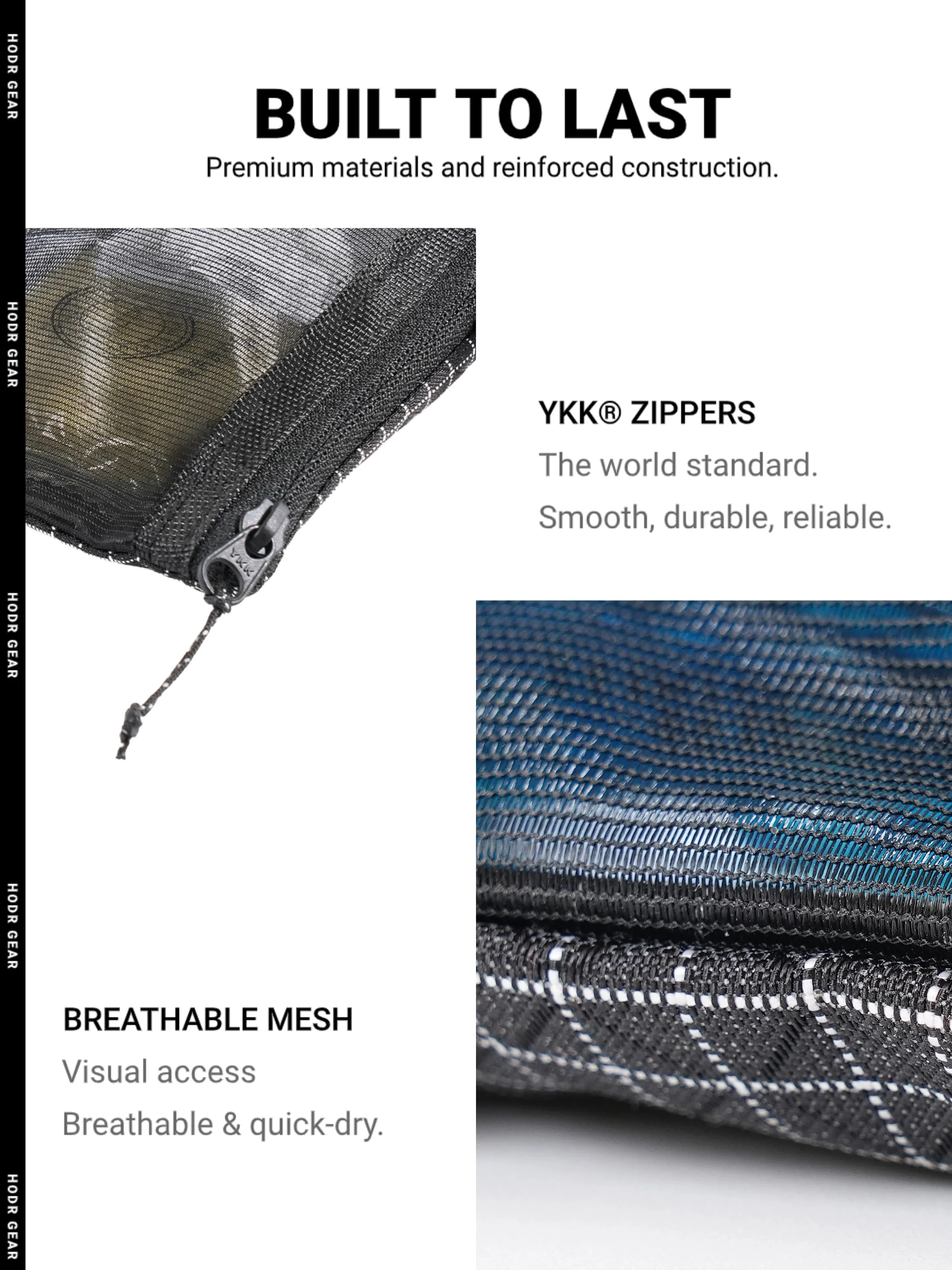 HODRGEAR Ultraleichter Toilettenartikel-Organizer UHMWPE Gridstop | 35 g aufrollbarer Netzbeutel | YKK-Reißverschlüsse | Wander- und EDC-Aufbewahrung UL GEAR – Detail 6