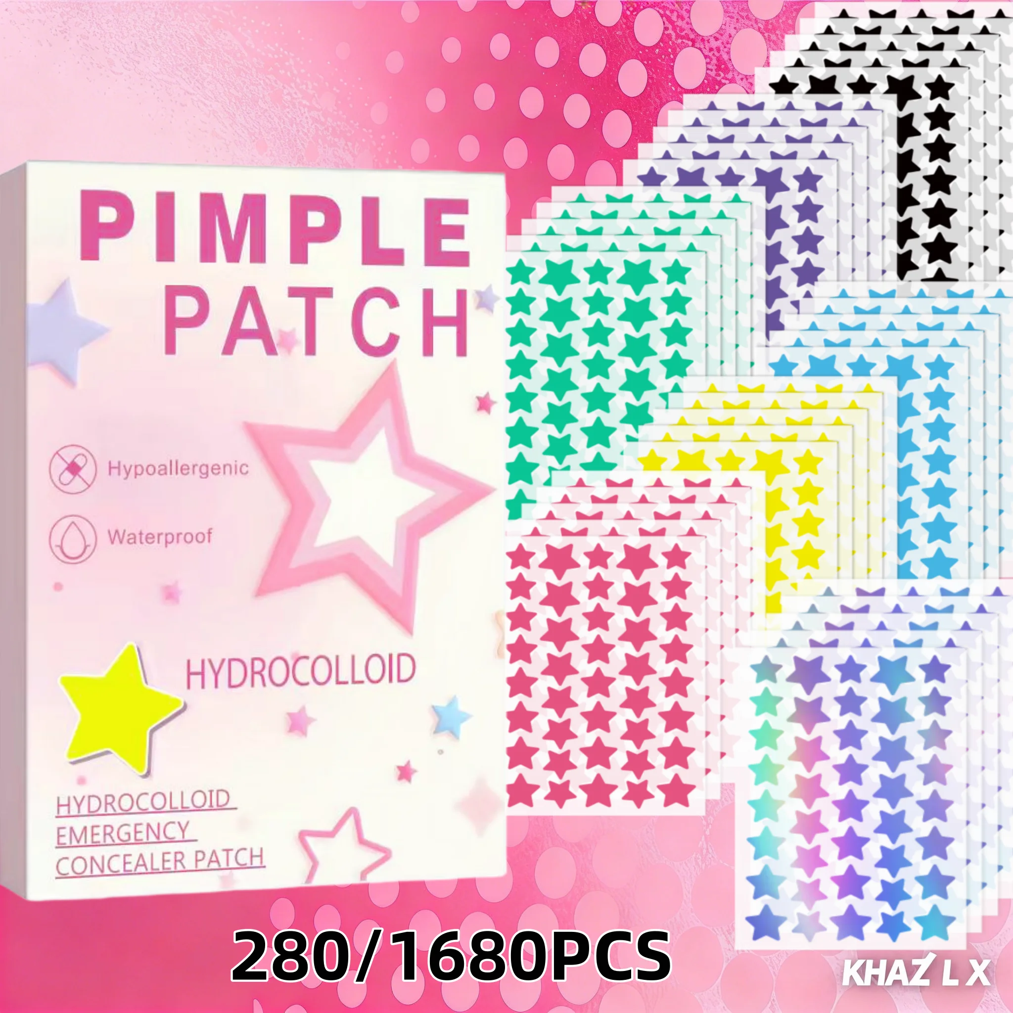 280/1680 Pieces Star-Shaped High-Cost-Performance Acne Patches for Refined Girls, Daily Beauty Invisible Concealer Acne Patches.
