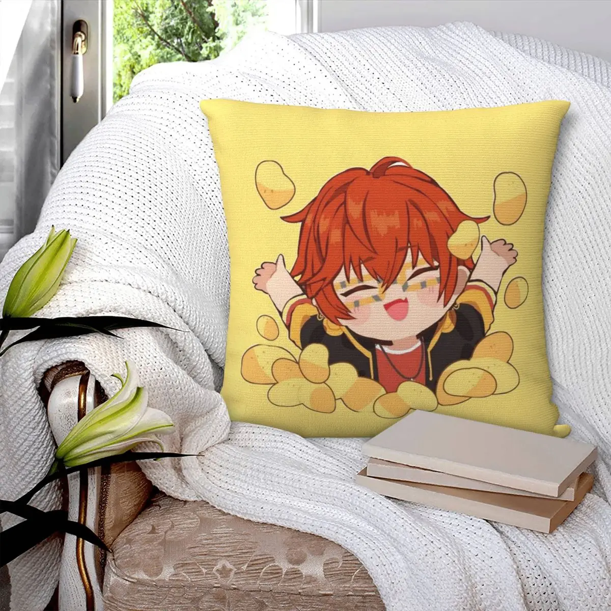 Juego Mystic Messenger 707 funda de almohada cuadrada funda de cojín funda de almohada para el hogar sofá sala de estar