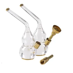 Pipa de agua acrílica transparente para fumar con boquilla de latón Shishsa, filtro de doble uso para cigarrillos malvados y tabaco