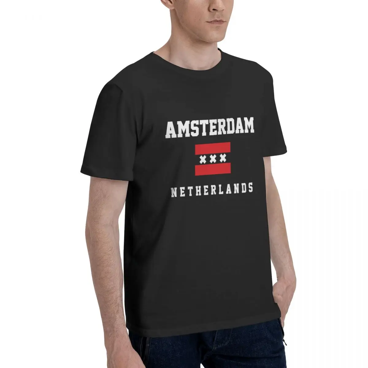 100% Cotton Netherlands Amsterdam Flag t shirts Men Casual tshirts Women Clothing T-Shirts Tops Tees S-6XL Gift