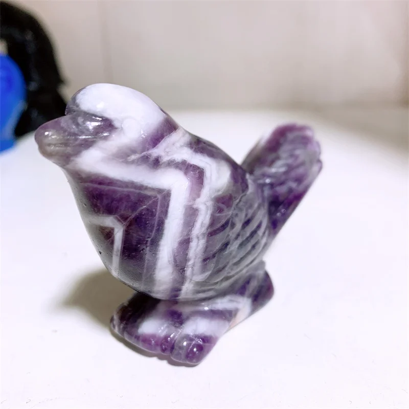 Natural Amethyst Bird Healing Crystal Animal Carving Landscape, Lucky Home Decoration, Gift, 1Pc