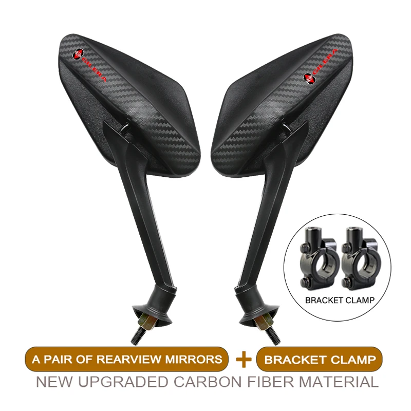 Espejo retrovisor de fibra de carbono, espejos convexos ajustables para motocicleta de 8mm para Gilera GP800 Fuoco Nexus 500 Runner 125 200 NEXUS250
