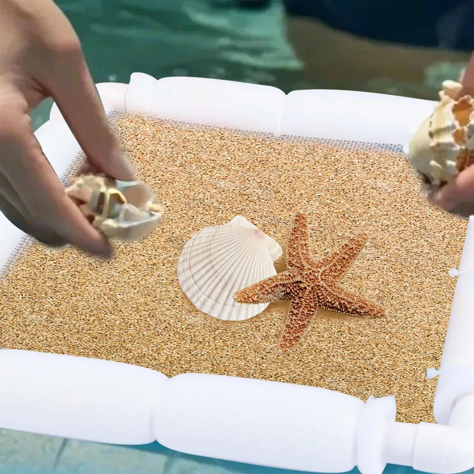 Shark Teeth Sifter For Beach Floating Sieve With Wrist Strap Beach Sand Sifter For Garden Sea Shore River Lake Stream Backyard