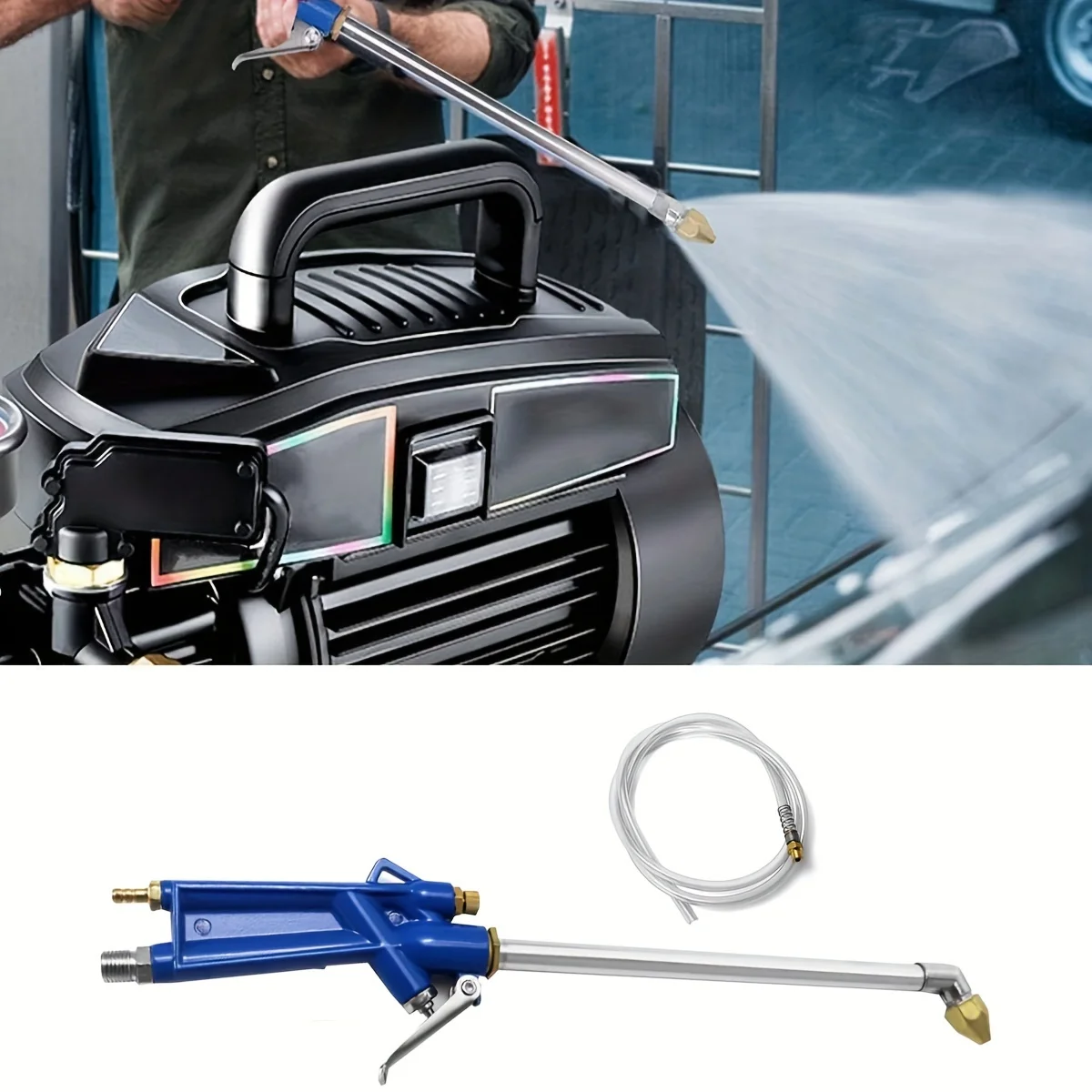 Air Blow Gun Pneumatic Engine Cleaning Gun with 4Feet Hose, Cleaning Degreaser Sprayer Tool