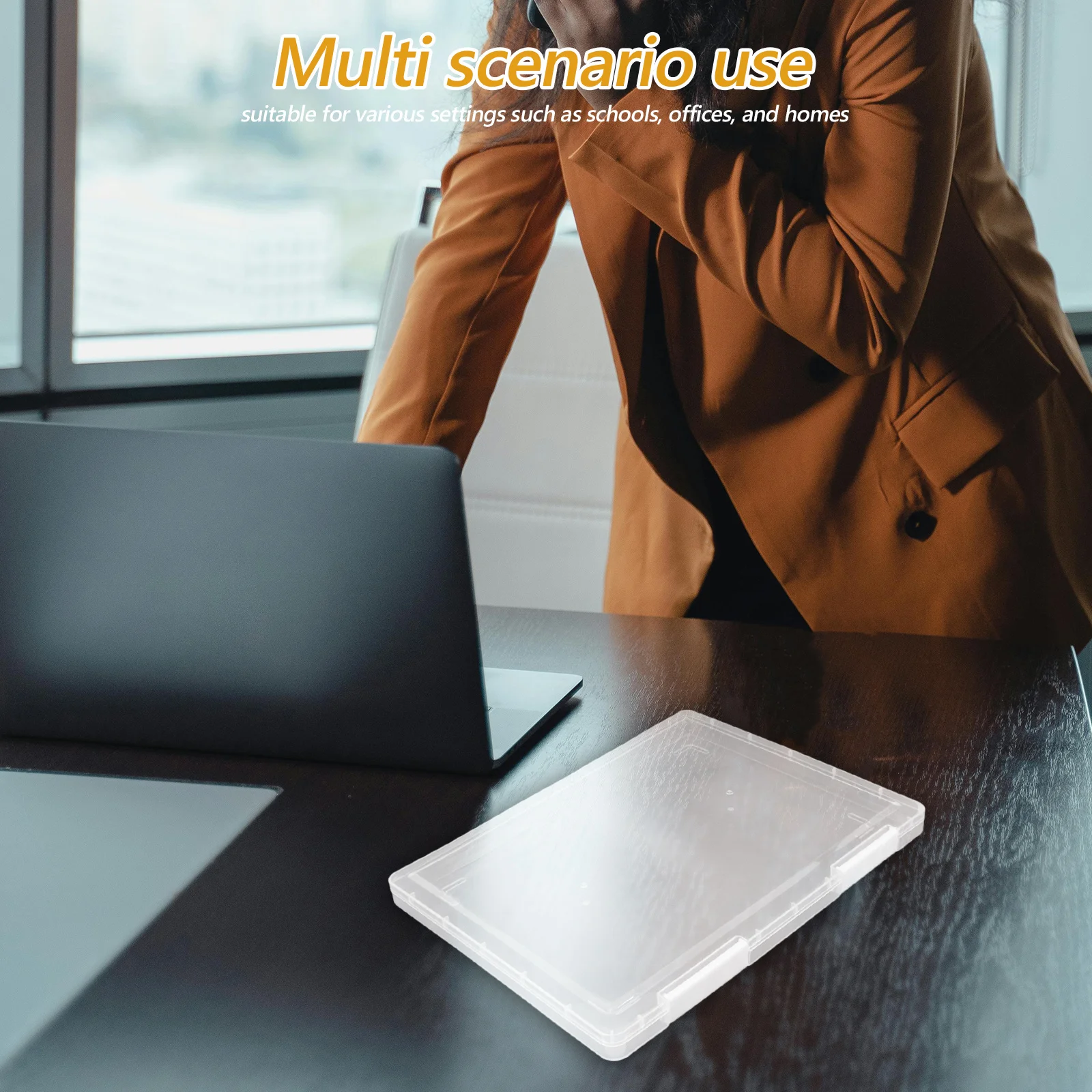 

2 шт., прозрачная коробка для файлов, прозрачный органайзер для документов, пластиковая папка для хранения бумаги, портативный держатель для файлов для школьного офиса