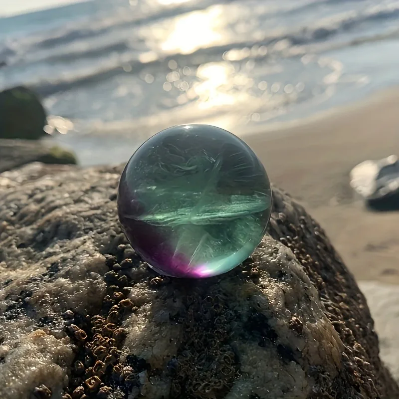 1 random exquisite rainbow fluorite crystal ball - multiple colors available