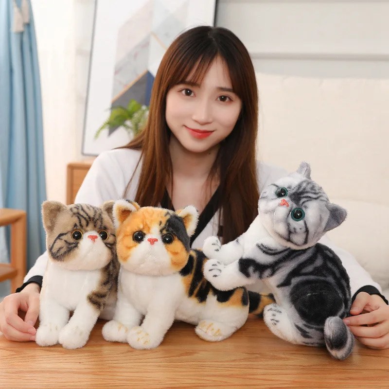 Peluches de gato de simulación para niños, juguete de peluche suave de 26CM, 1 unidad