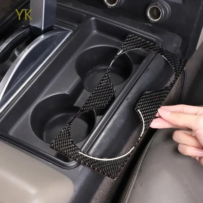 

For Hummer H2 2003-2007 Soft Carbon Fiber Car Central Control Water Cup Holder Panel Decorative Sticker Interior Accessories