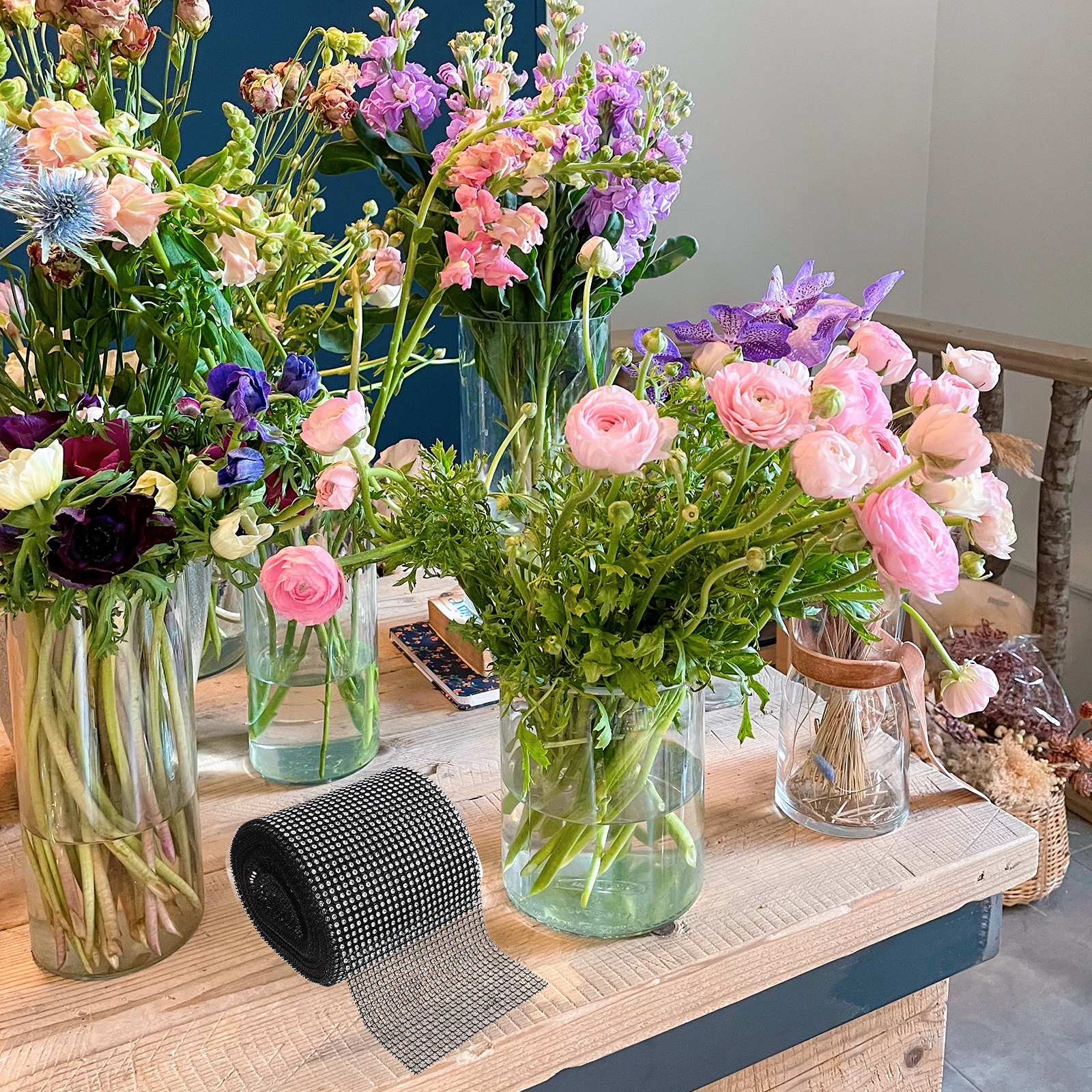 

Sparkling Rhinestone Ribbon Roll Bling Strips for DIY Crafts Accessories Home Decor Mobile Phone Photo Frame Rhinestone Ribbon