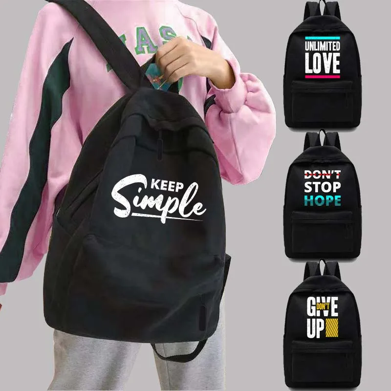 

Women's Backpack College School Bag Teen Unisex Travel Backpack Harajuku Sports Backpack Phrase Pattern One Shoulder Laptop Bags
