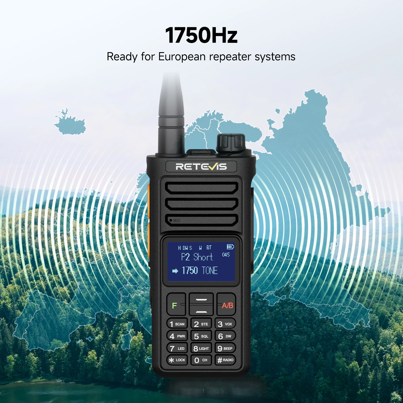 Retevis RA89R/G Walkie-Talkie / Amateurfunkgerät mit Cross-Band-Funktion (U/V-Band), Bluetooth-App-Programmierung, 2800 mAh Akku, großer Funkreichweite – ideal für Camping – Detail 6