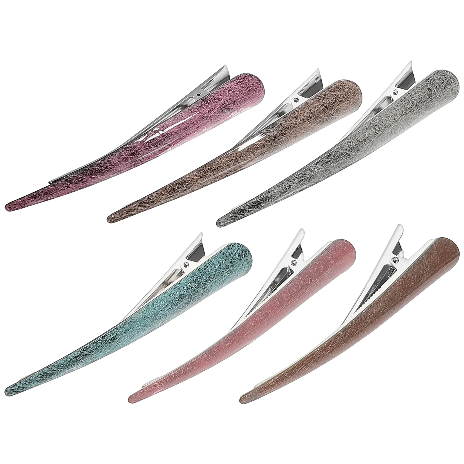 

6pcs Acrylic Hair Clips Simulation Ox Horn Clamp Ponytail Clips Hair Decoration for Women