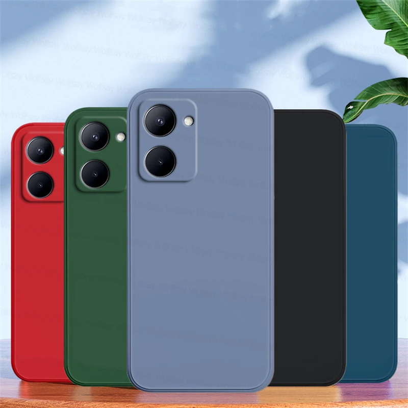 For Realme C33 Case Realme C30 C31 C33 C35 C51 C53 C55 Cover Housing Shockproof Liquid Silicone TPU Protective Phone Back Cover