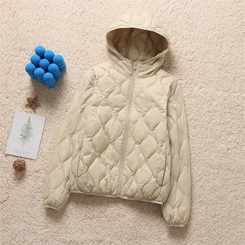 2024 Spring Winter Women Hooded Fashion Short Ultra Light Weight Down Jacket Korean Hooded Female Casual Puffer Coats