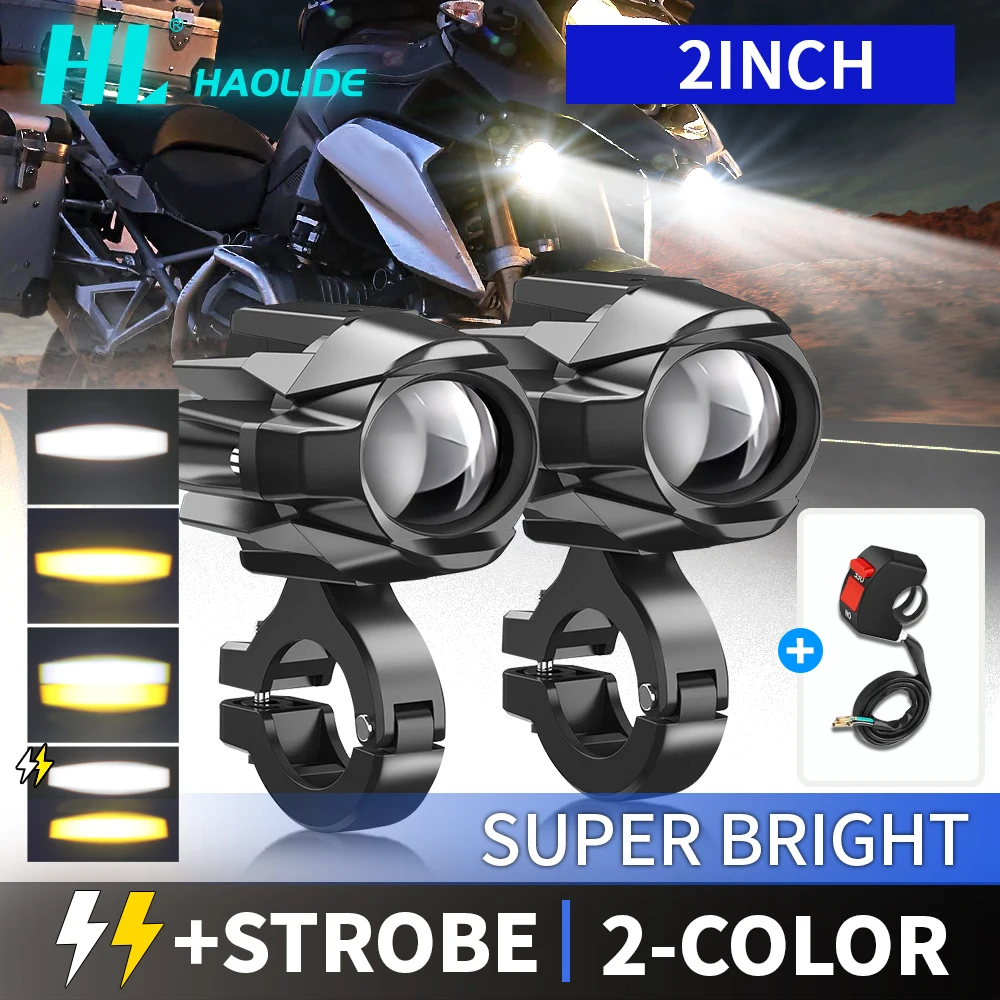 

HL Новый 2 шт. мотоциклетные противотуманные фары вспомогательные лампы 6000K супер яркие противотуманные фары дальнего света DRL комплекты светодиодных ламп освещения для мотоцикла