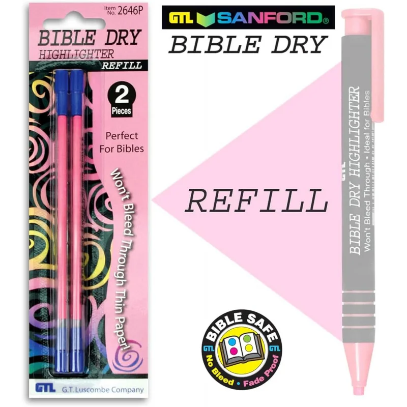 G T Luscombe Bible Dry Highlighter Recargas (2) Cartão Rosa