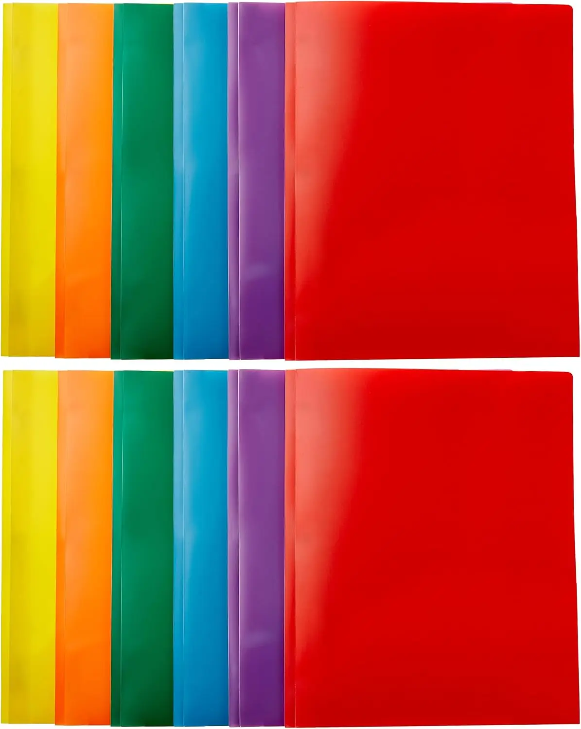 

Heavy Duty Plastic Folders with 2 Pockets for Letter Size Documents, School Supplies Organization, Assorted Colors Pack of 12