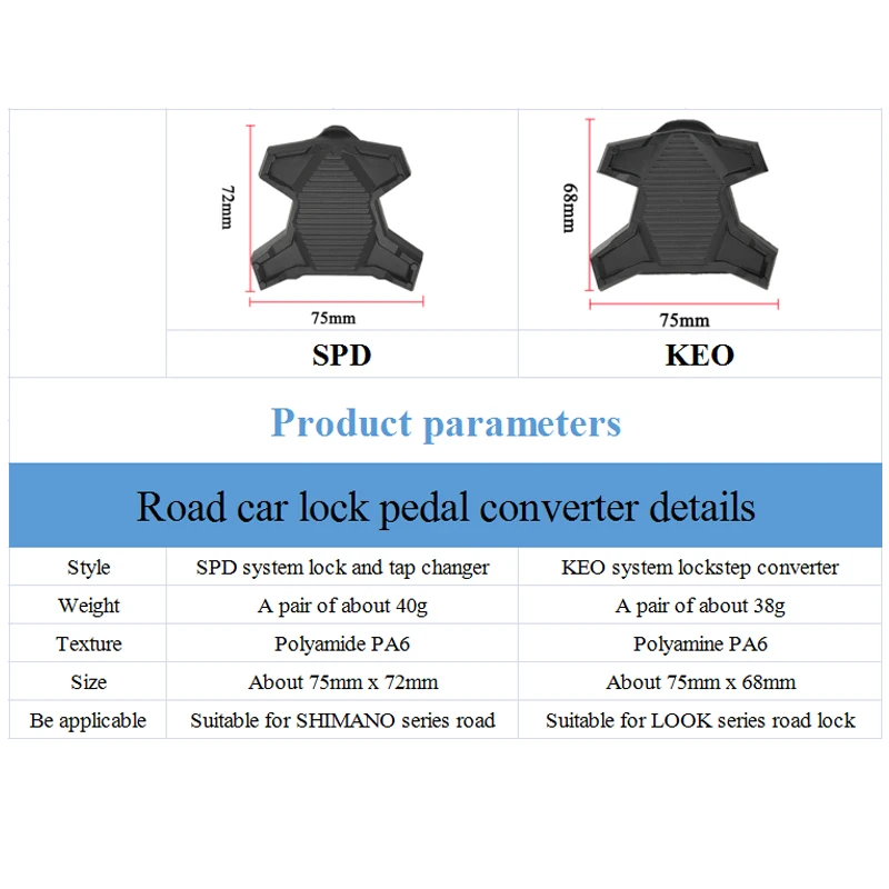 RICHY New Upgrade Road Bike Clipless Pedal Platform Adapter Convert For Lookkeo Shimano SPD System Bicycle Clip Pedal Adaptor