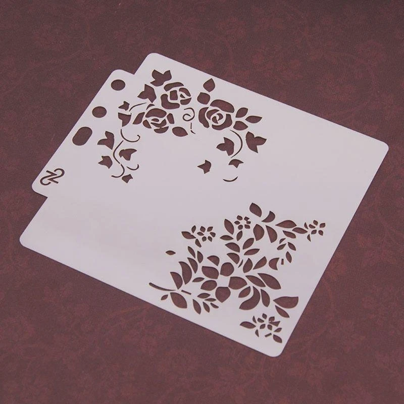 X90F Flower Stencils Template Painting Scrapbooking Embossing Stamping Album Card DIY