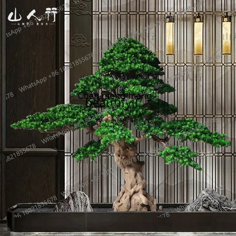 

Имитация приветствия сосна лошань сосна новое китайское ландшафтное искусственное дерево домашнее зеленое растение орнамент