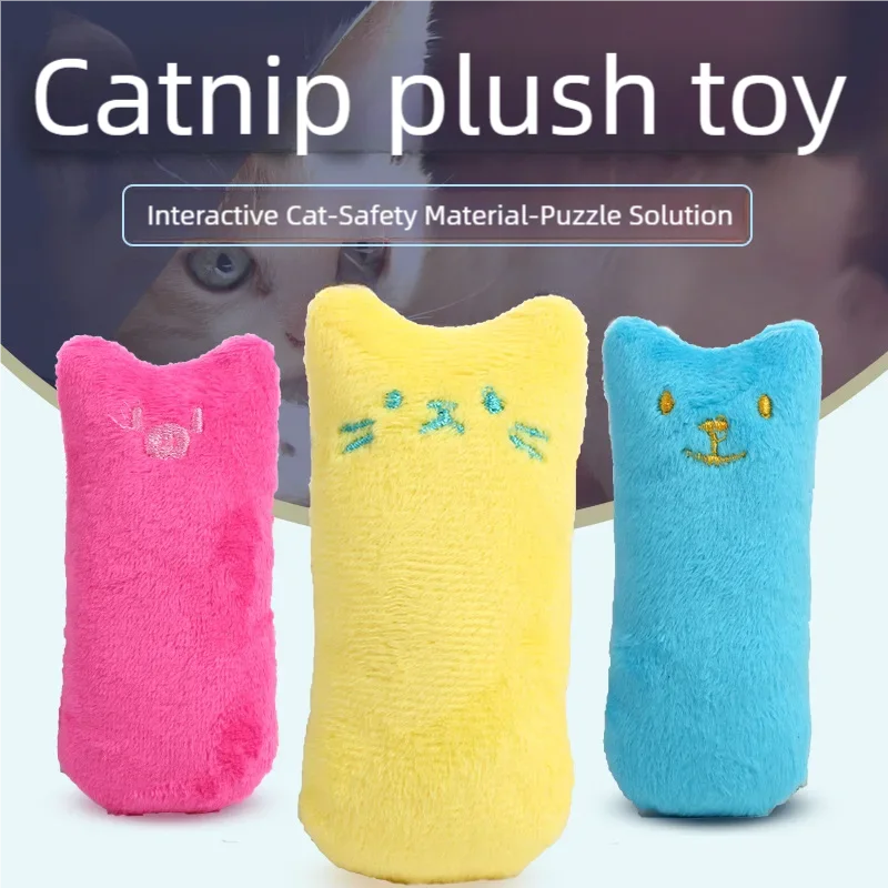 الأسنان طحن النعناع البري اللعب مضحك التفاعلية أفخم القط لعبة الحيوانات الأليفة هريرة مضغ لعبة صوتية مخالب الإبهام لدغة القط النعناع للقطط #4