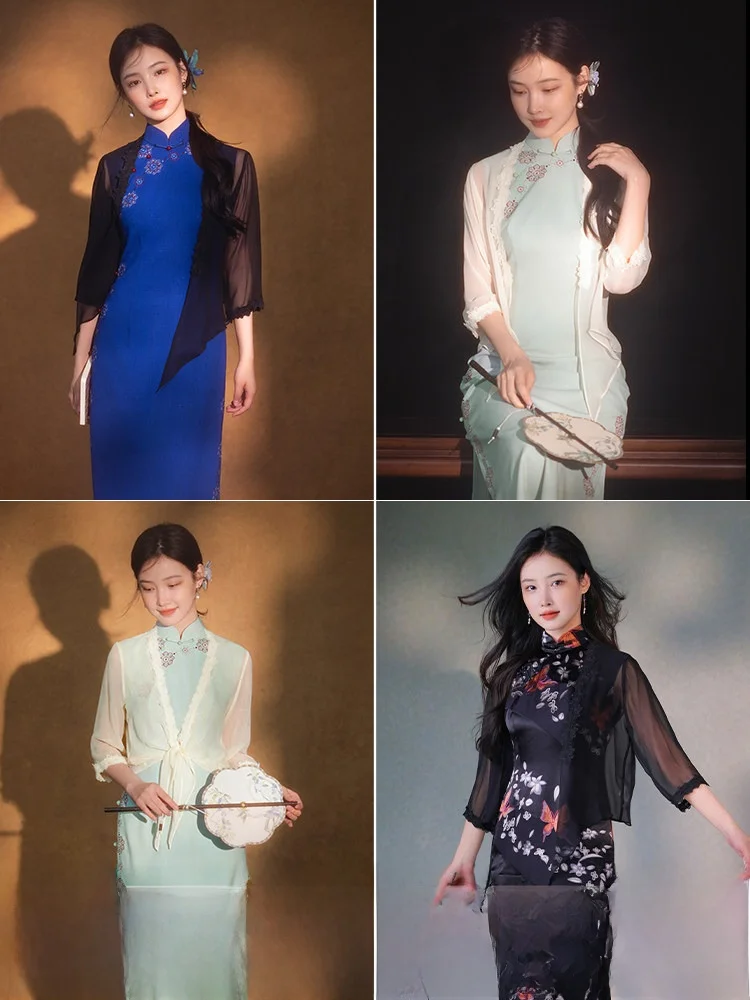 

E.Beau Classic Silk Open Cardigan Women's Summer New Sle Ultra-light Long Sve Coat Ultra-soft Pure Color Faionable